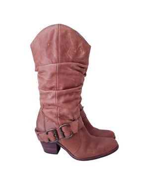 Vintage Tan Leather Slouchy Boots